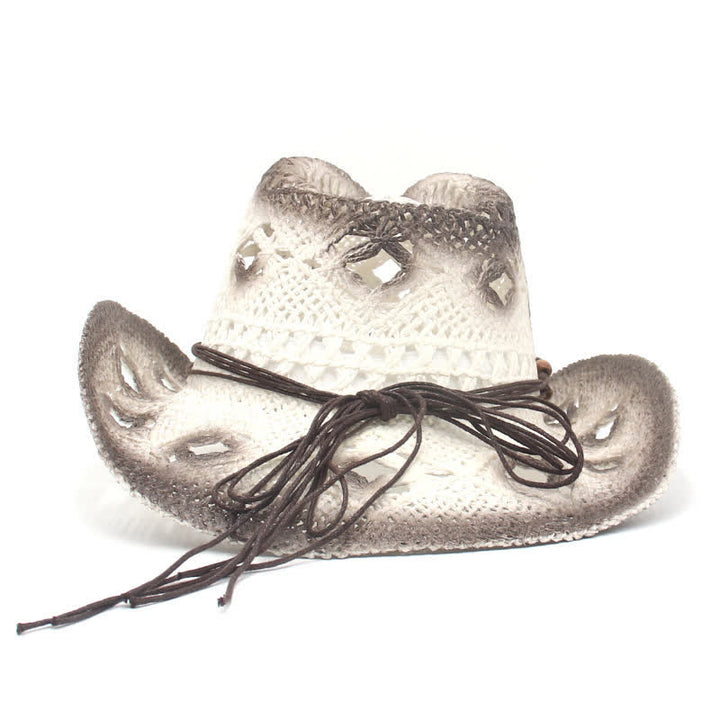 Boho Hollow-Out Perlen Schnur Cowboy Cowgirl Strohhut - image 7