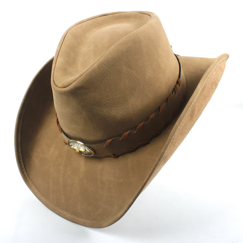 Dunkel Khaki Outdoor Wide Brim Western Cowboy Hut