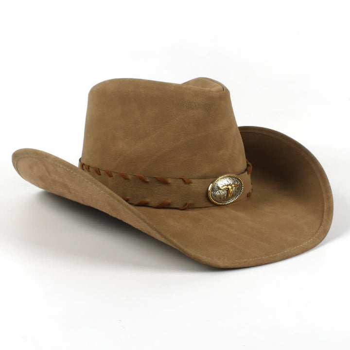 Dunkel Khaki Outdoor Wide Brim Western Cowboy Hut