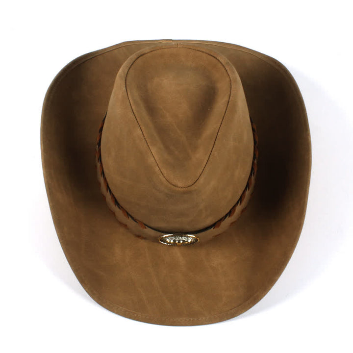 Dunkel Khaki Outdoor Wide Brim Western Cowboy Hut