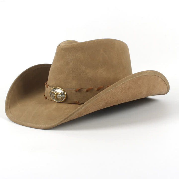 Dunkel Khaki Outdoor Wide Brim Western Cowboy Hut