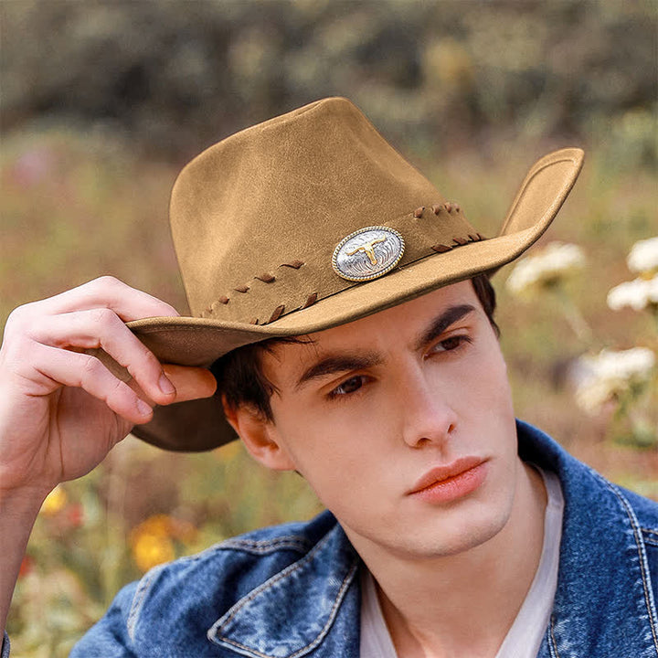 Dunkel Khaki Outdoor Wide Brim Western Cowboy Hut