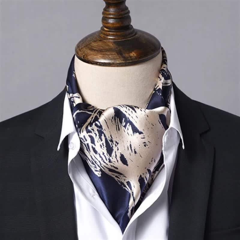 Navy   Beige Abstraktes Pferdedruck Quadratisches Halstuch