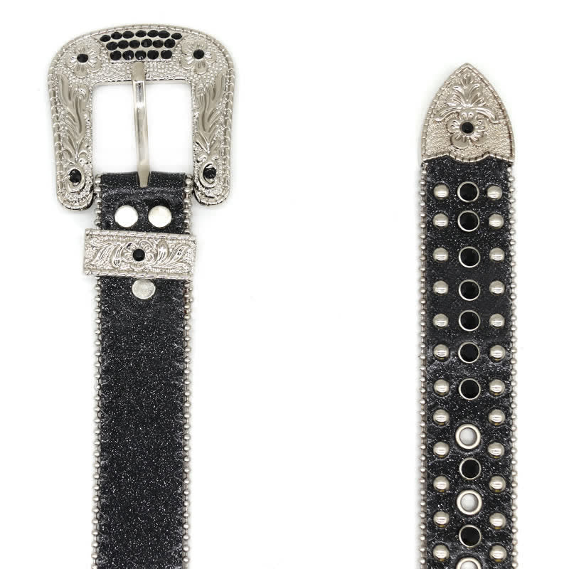 Western Bling Cross Rivet Studs Leder Gürtel
