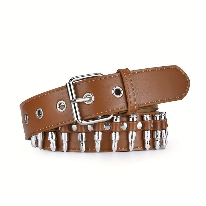 Stylischer Punk-Nieten-Dekor-Ledergürtel