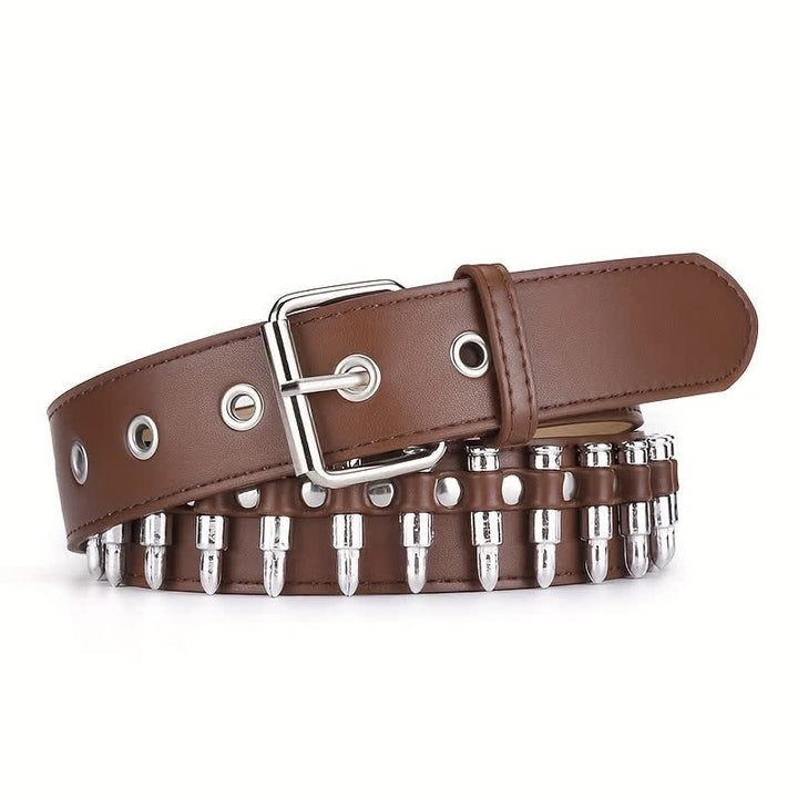 Stylischer Punk-Nieten-Dekor-Ledergürtel