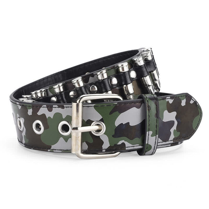 Camouflage Rock Wild Bullet Rivets Ledergürtel