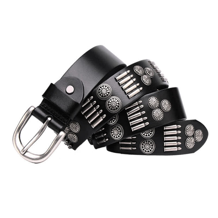 Fashion Punk Rock Metall Bullet Nieten Leder Gürtel