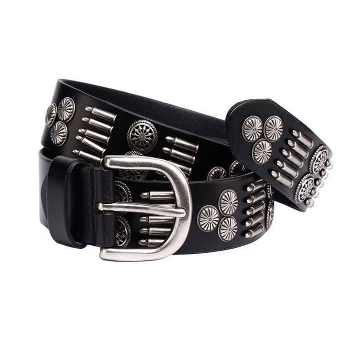 Fashion Punk Rock Metall Bullet Nieten Leder Gürtel