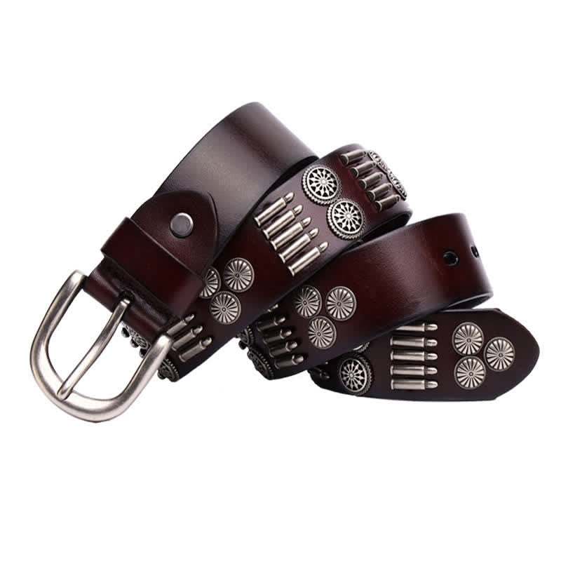 Fashion Punk Rock Metall Bullet Nieten Leder Gürtel