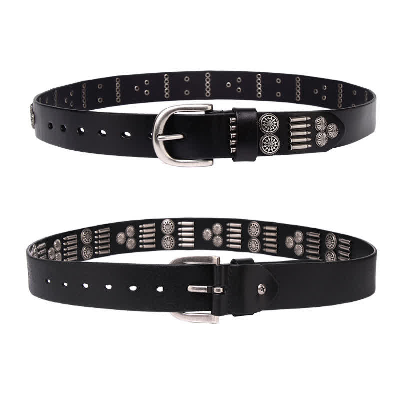 Fashion Punk Rock Metall Bullet Nieten Leder Gürtel
