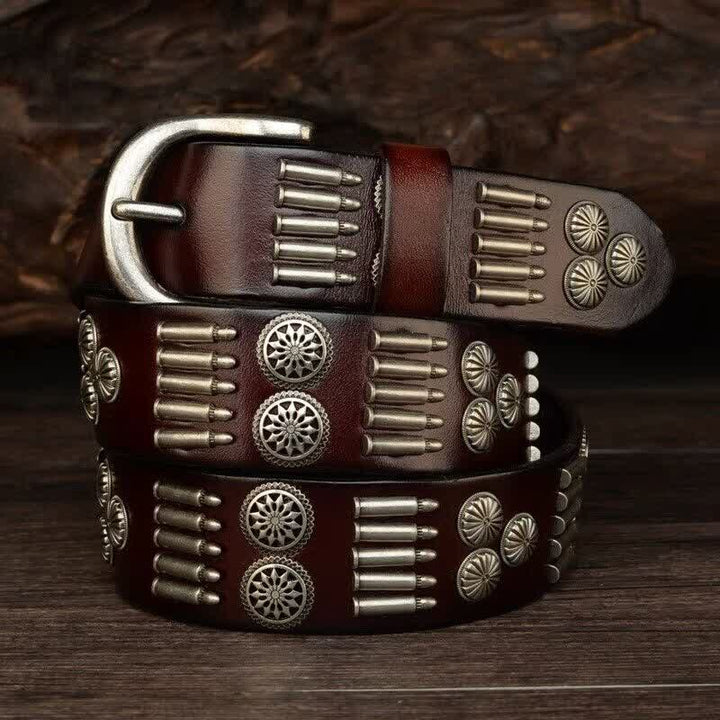 Fashion Punk Rock Metall Bullet Nieten Leder Gürtel