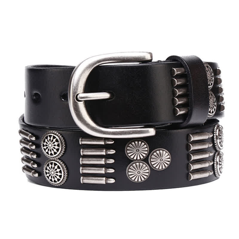 Fashion Punk Rock Metall Bullet Nieten Leder Gürtel
