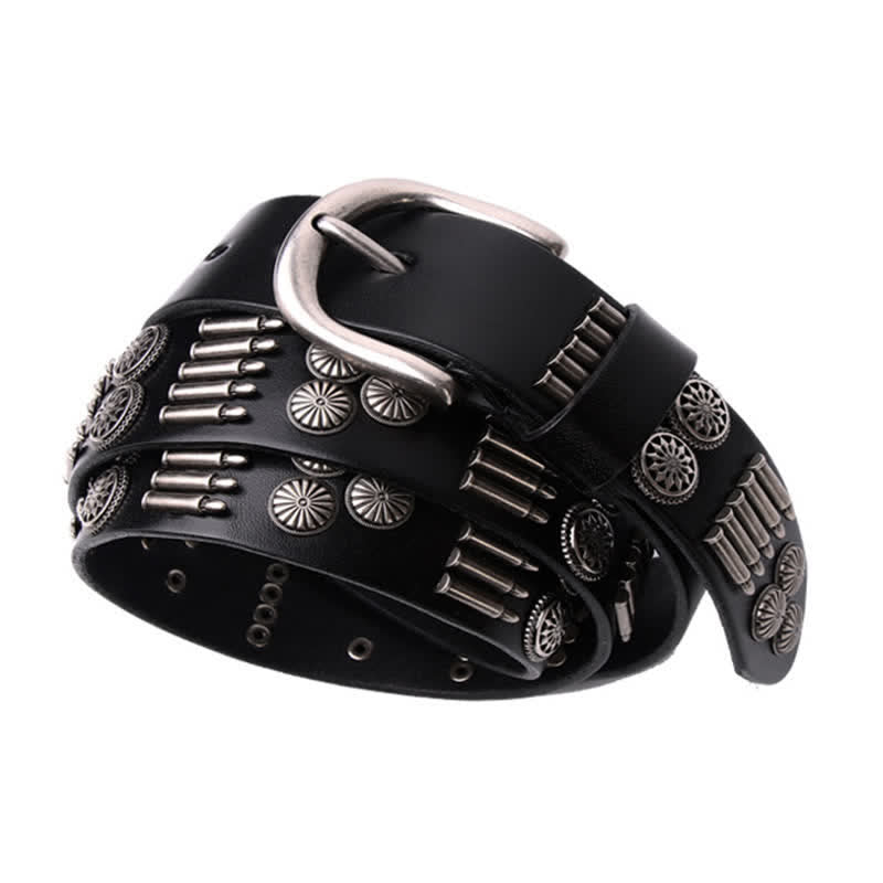 Fashion Punk Rock Metall Bullet Nieten Leder Gürtel