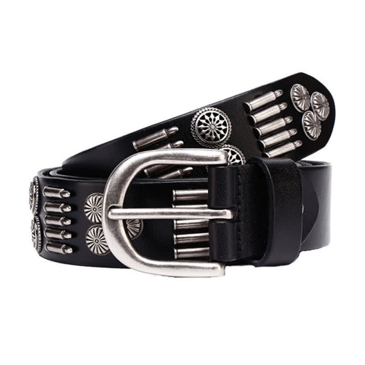 Fashion Punk Rock Metall Bullet Nieten Leder Gürtel