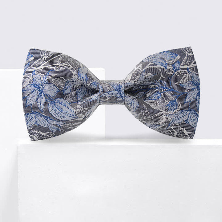 Herren Graue Blaue Blumenblätter Seidenfliege