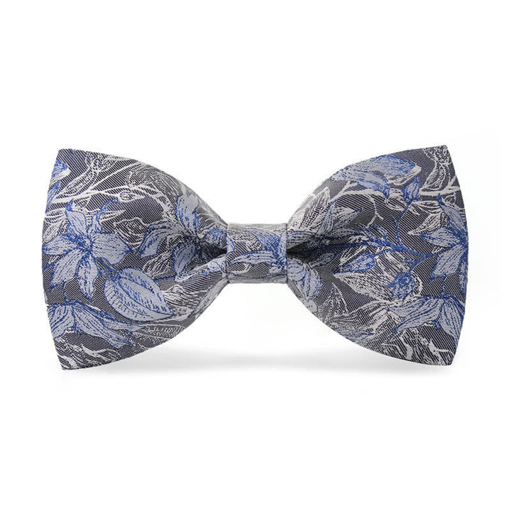 Herren Graue Blaue Blumenblätter Seidenfliege