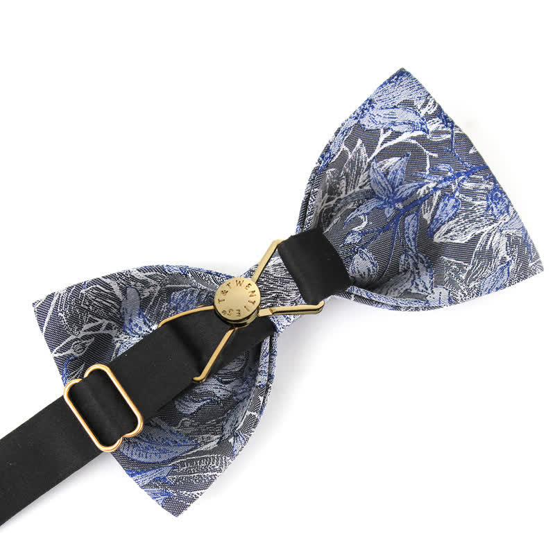 Herren Graue Blaue Blumenblätter Seidenfliege