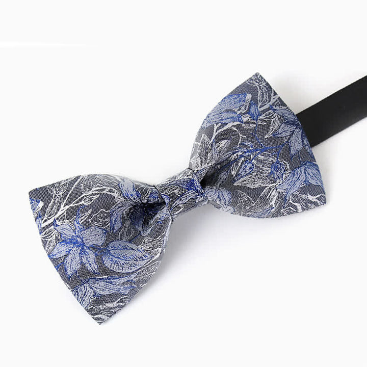 Herren Graue Blaue Blumenblätter Seidenfliege