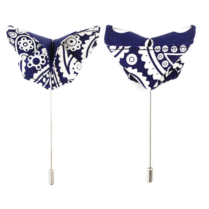 Herren Fliege in Marineblau mit weißen Cashew-Punkten