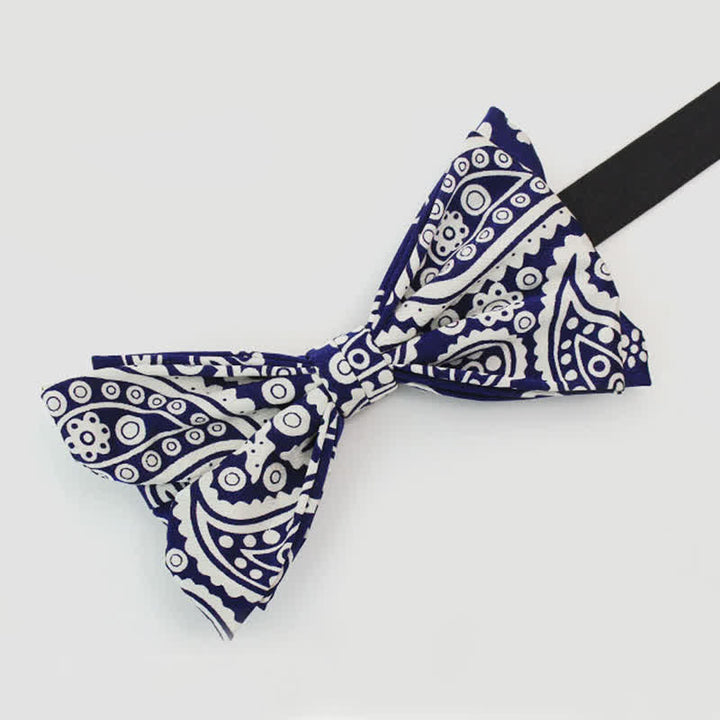 Herren Fliege in Marineblau mit weißen Cashew-Punkten
