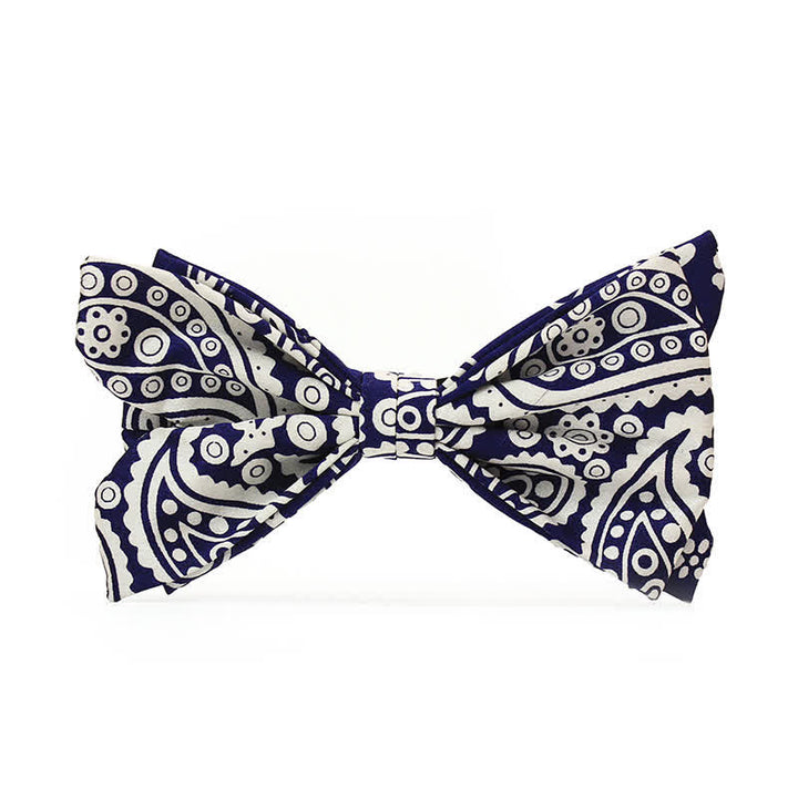 Herren Fliege in Marineblau mit weißen Cashew-Punkten