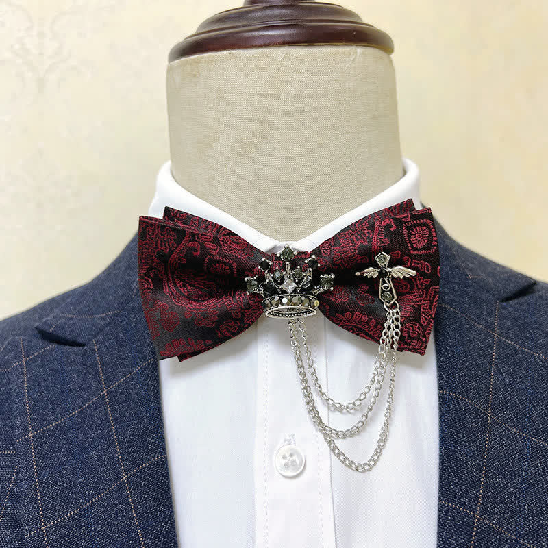Herren Silberne Metallkrone   Kreuzkette Fliegen