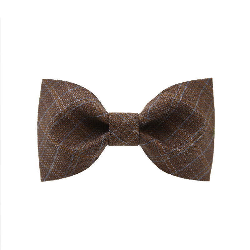 Britischer Stil Herren Vintage Dunkelbraun Karierter Fliegen