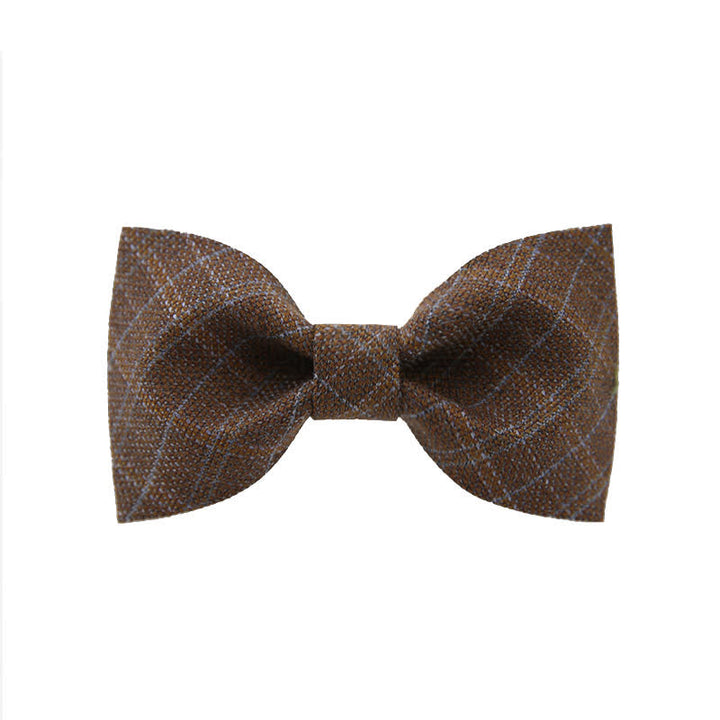 Britischer Stil Herren Vintage Dunkelbraun Karierter Fliegen