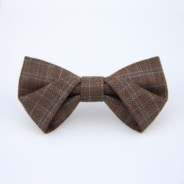 Britischer Stil Herren Vintage Dunkelbraun Karierter Fliegen