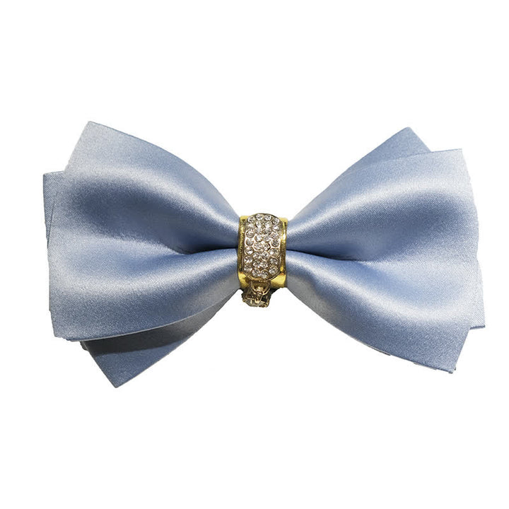 Männer Haze Blue Strass Gold Dekor Fliege