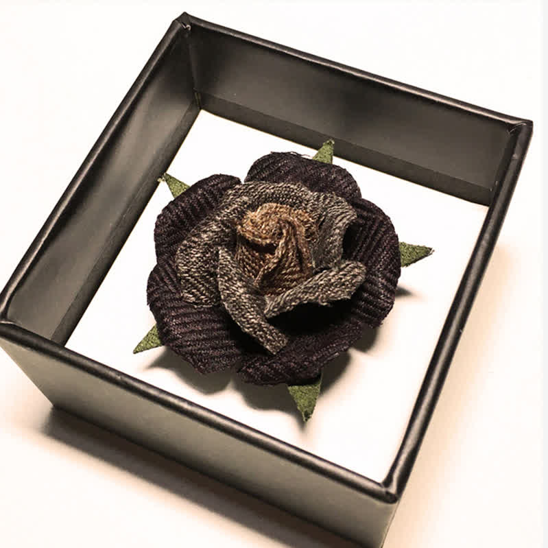 Vintage Braun Britischer Stil Blumen Brosche Fliegen für Männer