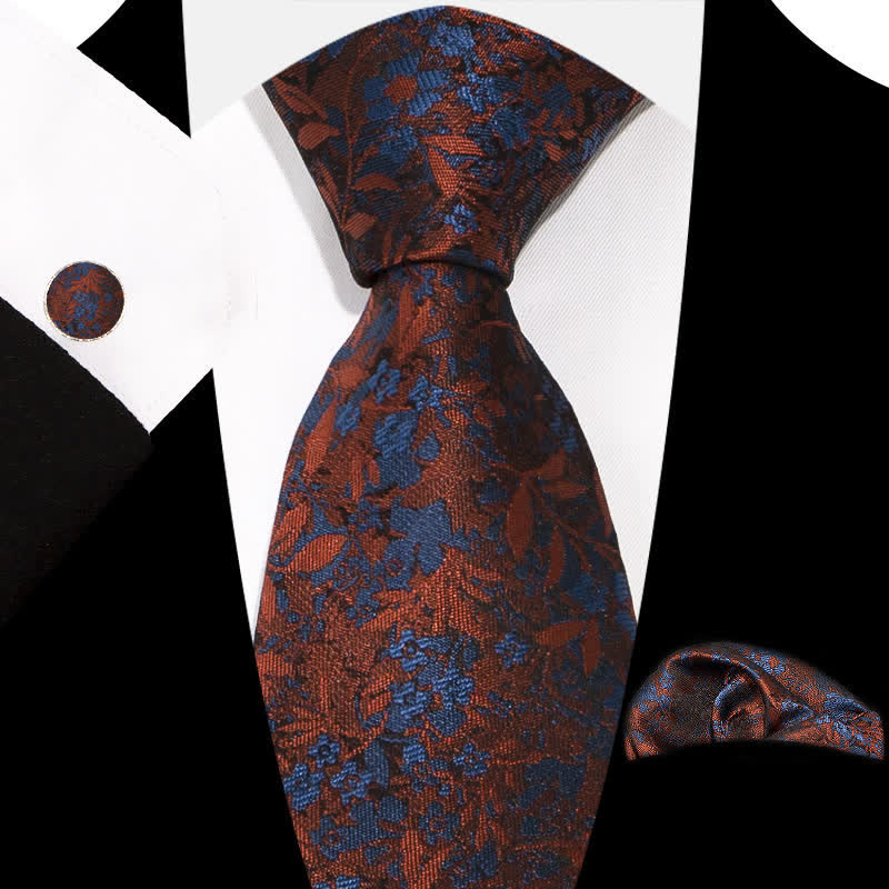 3-teiliges Herren-Set mit eleganten, exquisiten Blumenmustern