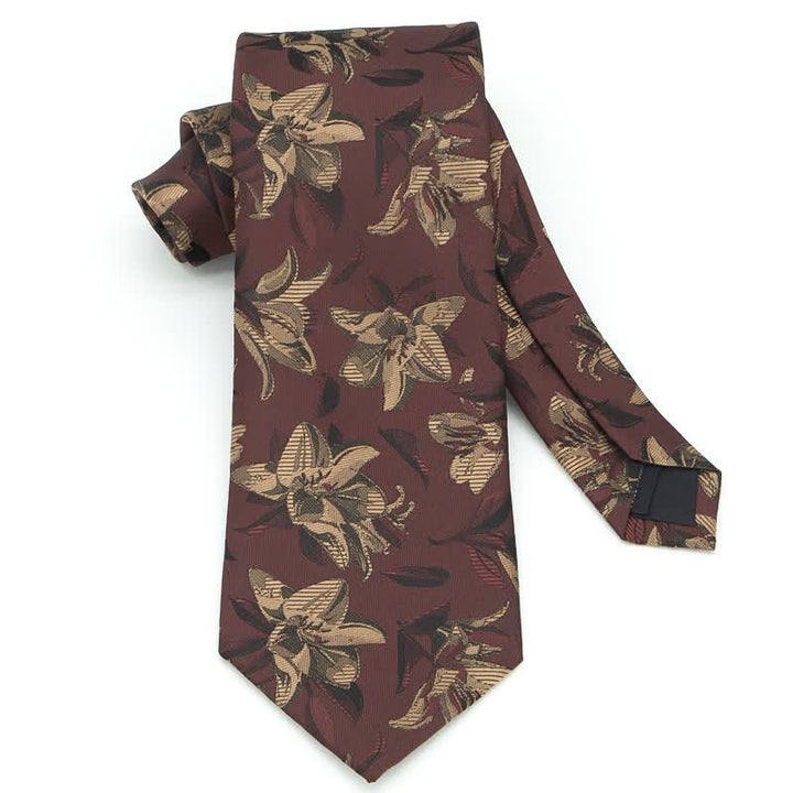 3-teiliges Herren-Set mit eleganten, exquisiten Blumenmustern