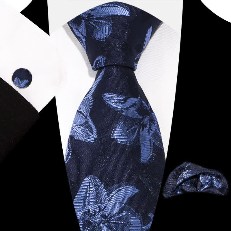 3-teiliges Herren-Set mit eleganten, exquisiten Blumenmustern