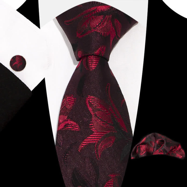 3-teiliges Herren-Set mit eleganten, exquisiten Blumenmustern