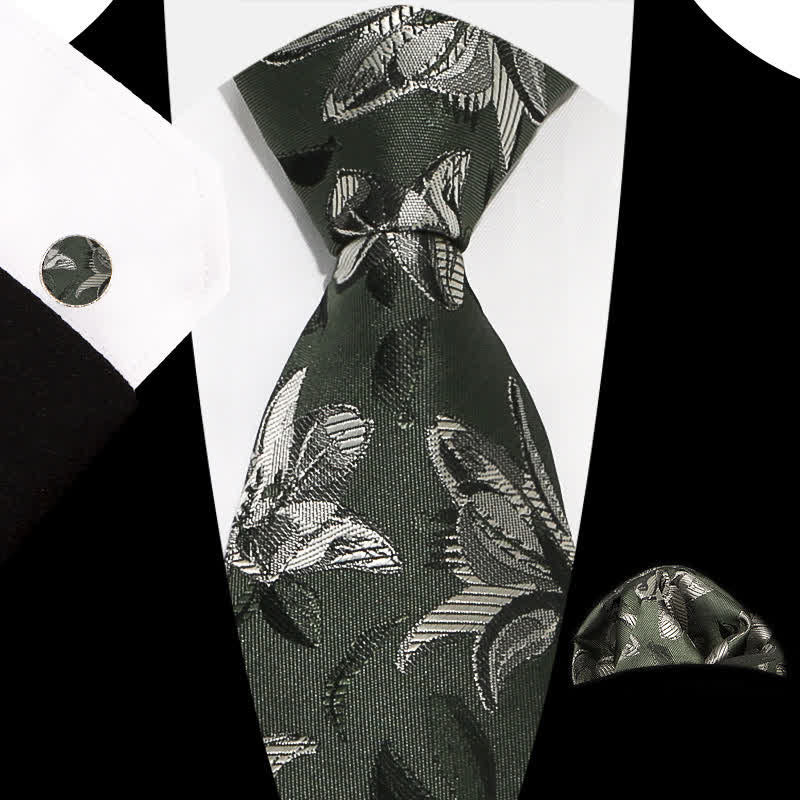 3-teiliges Herren-Set mit eleganten, exquisiten Blumenmustern