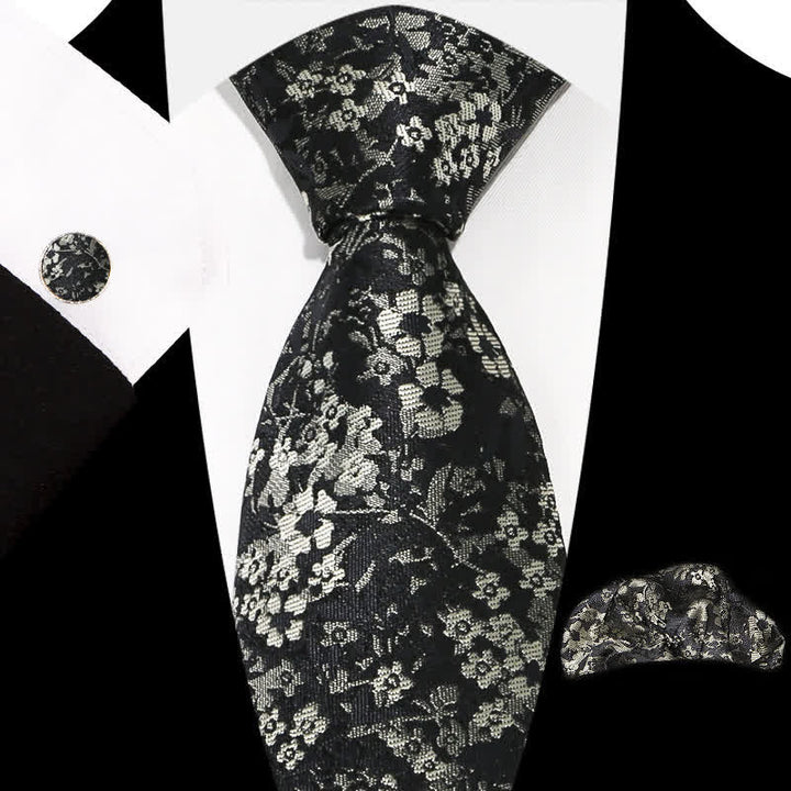 3-teiliges Herren-Set mit eleganten, exquisiten Blumenmustern