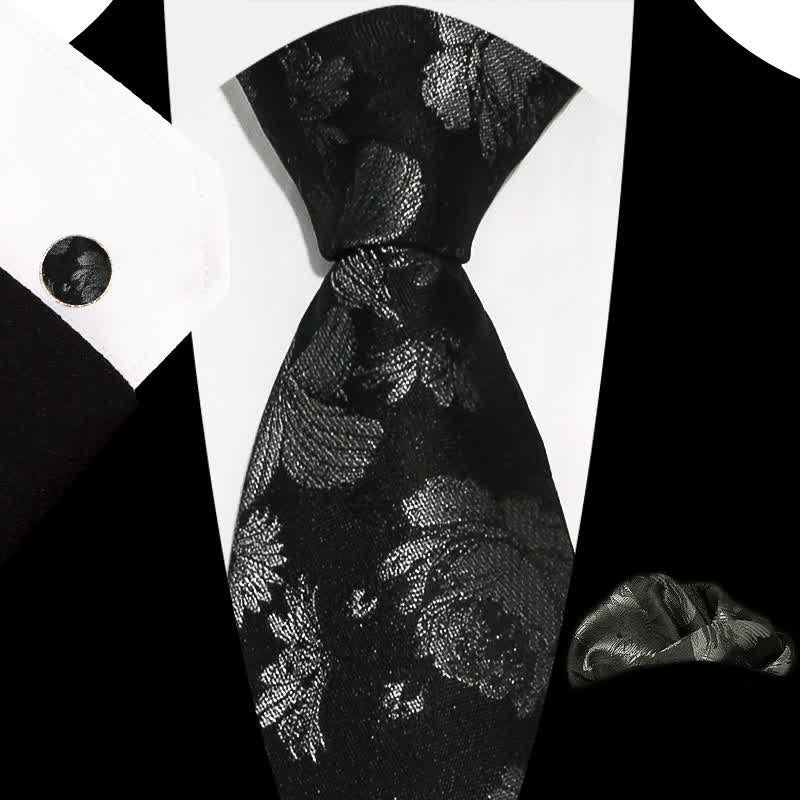 3-teiliges Herren-Set mit eleganten, exquisiten Blumenmustern