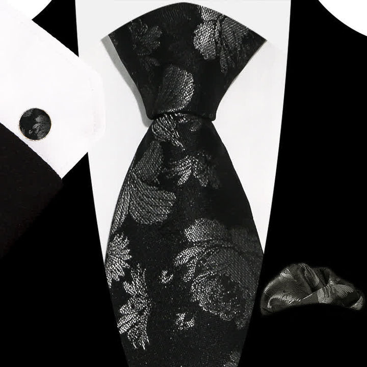 3-teiliges Herren-Set mit eleganten, exquisiten Blumenmustern