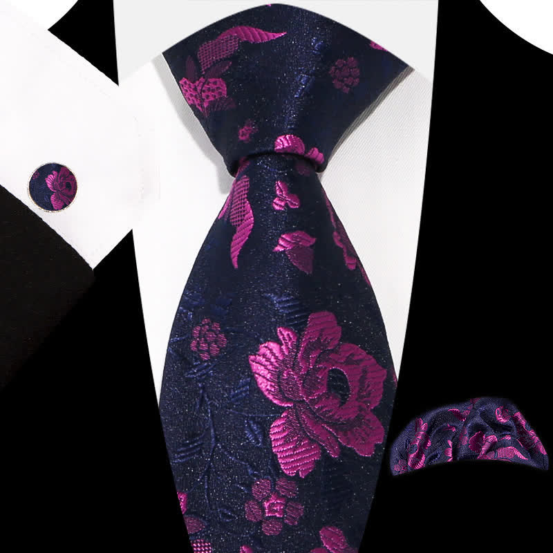 3-teiliges Herren-Set mit eleganten, exquisiten Blumenmustern