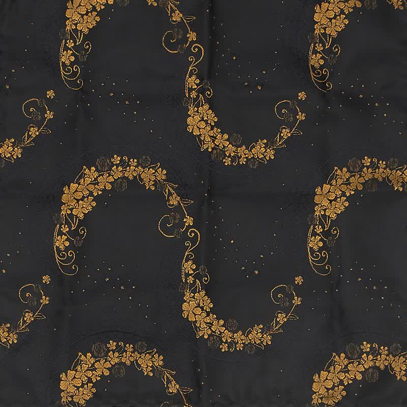 3Pcs Männer Gold Schwarz Exquisite Paisley Stickerei Krawatten-Set