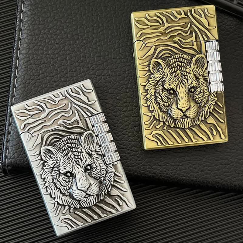Cooles Tigerkopf-Relief nachfüllbarer Butanfeuerzeug