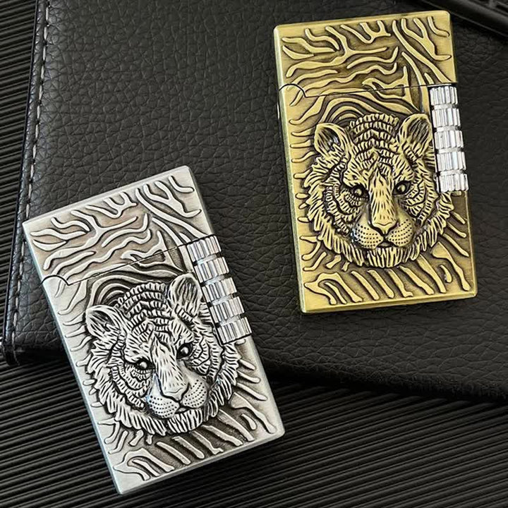 Cooles Tigerkopf-Relief nachfüllbarer Butanfeuerzeug