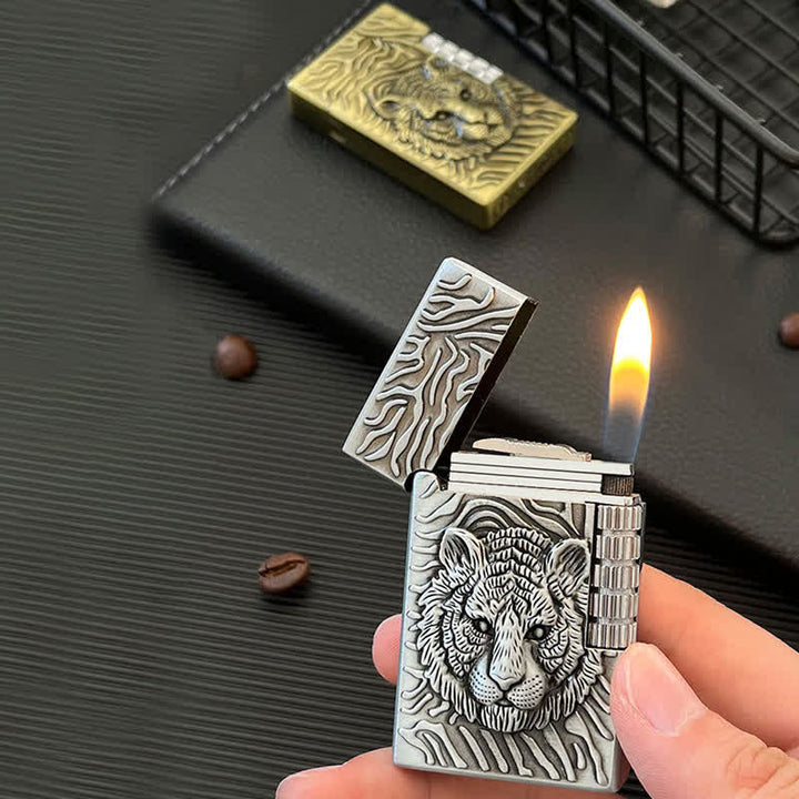 Cooles Tigerkopf-Relief nachfüllbarer Butanfeuerzeug