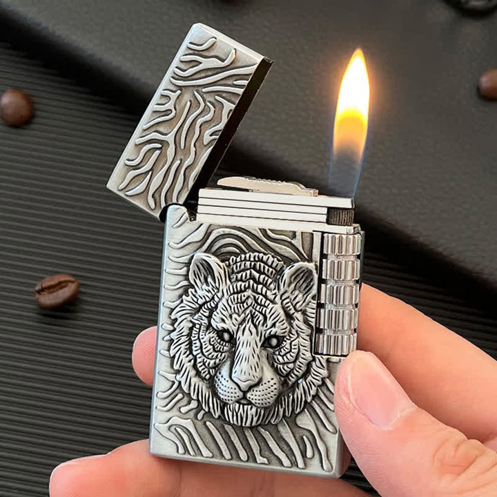 Cooles Tigerkopf-Relief nachfüllbarer Butanfeuerzeug