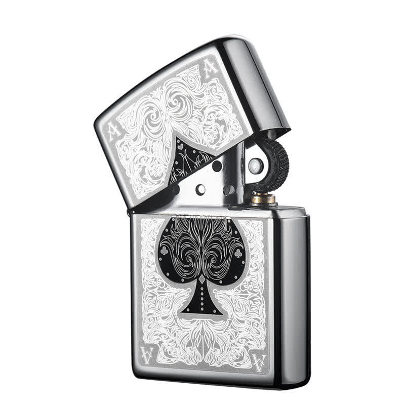 Ace of Spades Black Ice Nachfüllbares Kerosinfeuerzeug