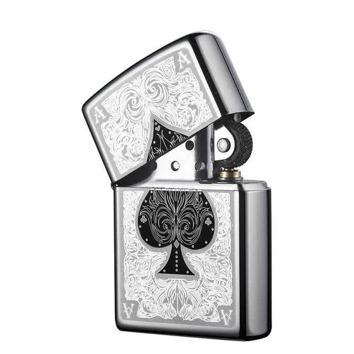 Ace of Spades Black Ice Nachfüllbares Kerosinfeuerzeug