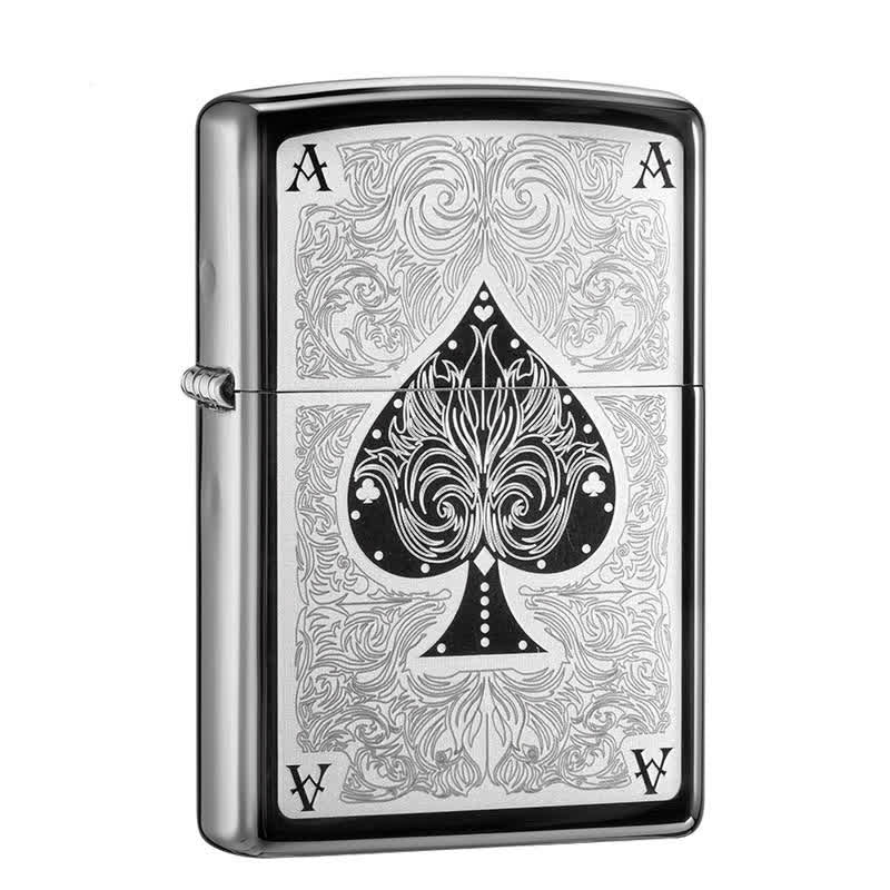 Ace of Spades Black Ice Nachfüllbares Kerosinfeuerzeug