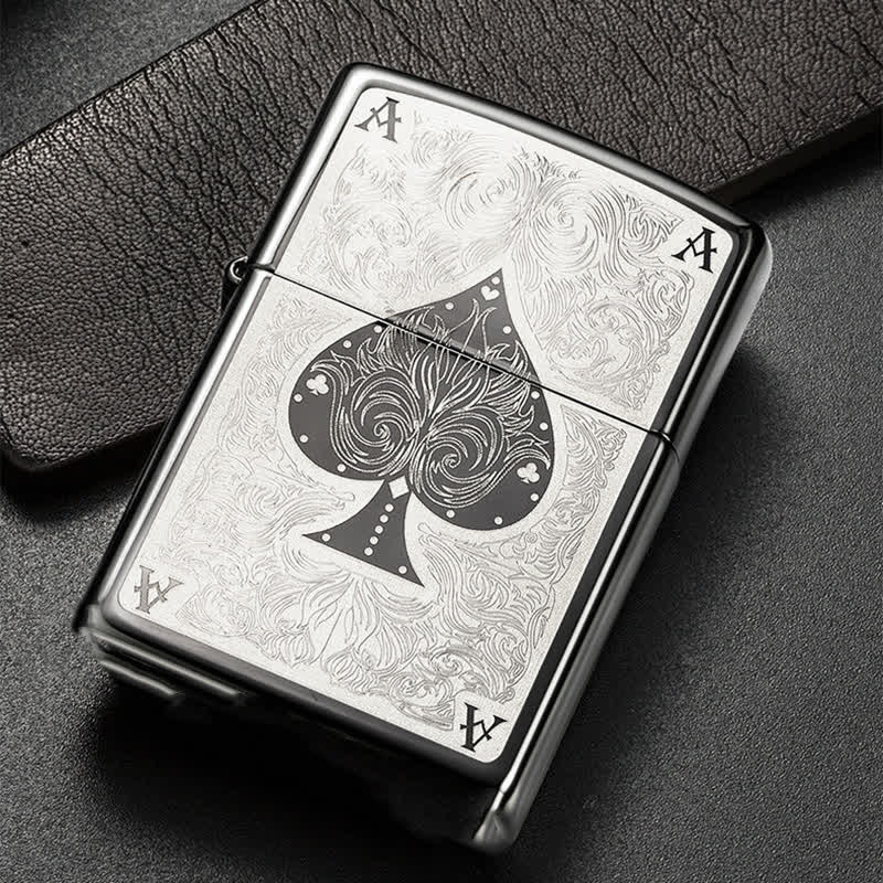 Ace of Spades Black Ice Nachfüllbares Kerosinfeuerzeug